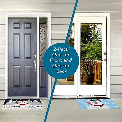 Paramount 2-Piece Frosty The Snowman Holiday Modern Graphic Doormat