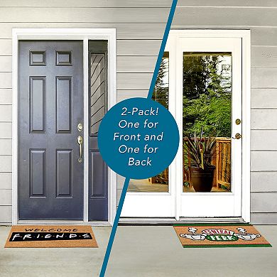 Paramount 2-Piece Coir Friends Central Perk & Welcome Modern Graphic Doormat Set