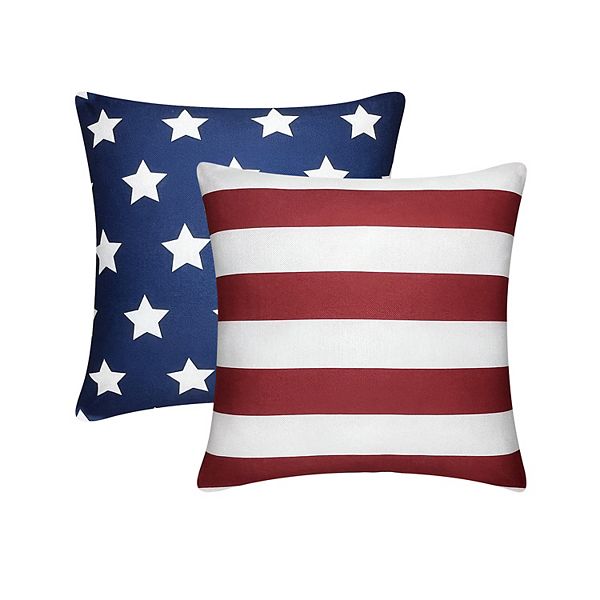 Celebrate Together™ Americana 2-Pack Stars And Stripes Throw Pillow Set - Scarlet Sage