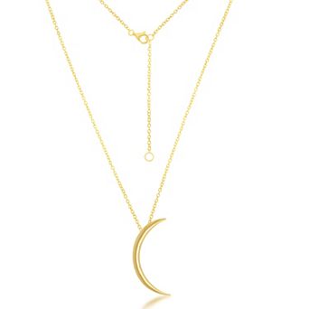 Argento Bella Sterling Silver Crescent Moon Pendant Necklace