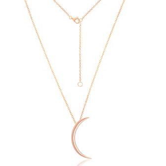 Argento Bella Sterling Silver Crescent Moon Pendant Necklace