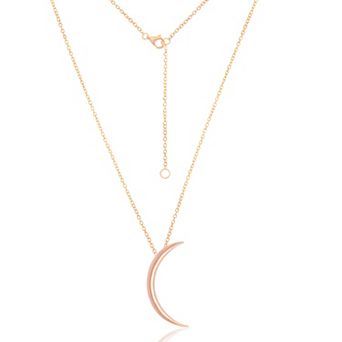 Argento Bella Sterling Silver Crescent Moon Pendant Necklace