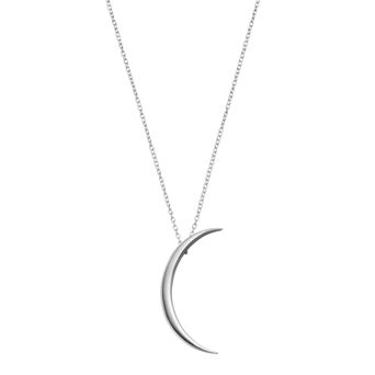 Argento Bella Sterling Silver Crescent Moon Pendant Necklace
