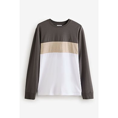 Men's NEXT Relaxed Knitted Wool Blend Long Sleeve Textured Polo Shirt