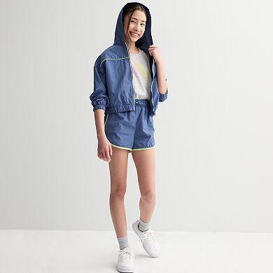 Girls 7-16 eyeshadow Windbreaker Jacket & Shorts Set