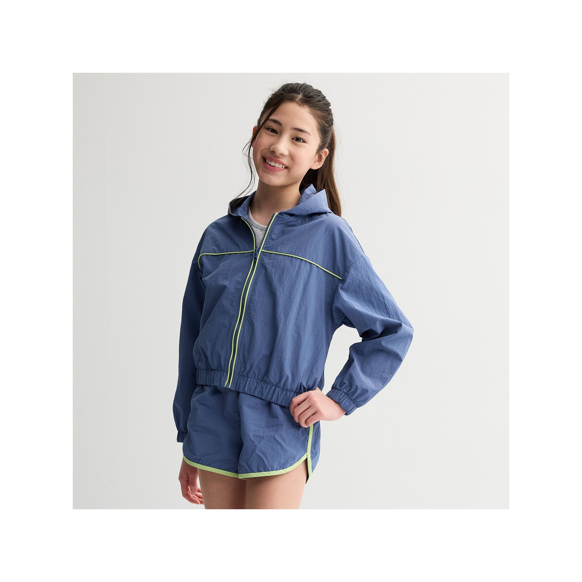 Girls 7-16 eyeshadow Windbreaker Jacket & Shorts Set, Girls, Size: Small, 