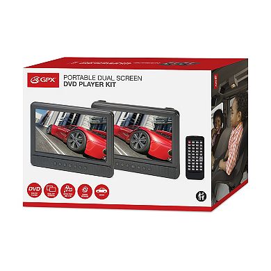 GPX Dual Screen Portable DVD Player Kit