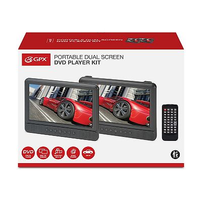 GPX Dual Screen Portable DVD Player Kit