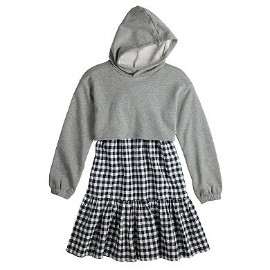 Girls 7-16 Mini Society 2 Piece Cropped Hoodie & Dress Set
