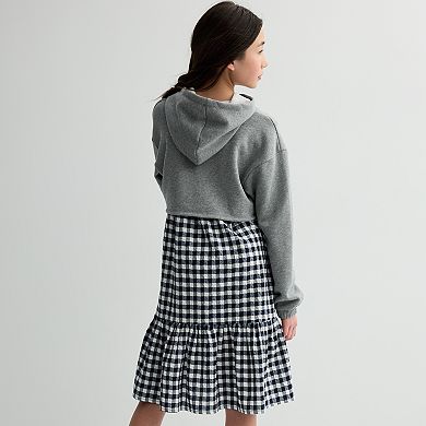 Girls 7-16 Mini Society 2 Piece Cropped Hoodie & Dress Set