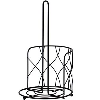 Freestanding Black Iron Towel Paper Holder Stand Roll Dispenser With Frame For Kitchen