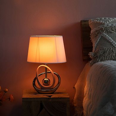Designer table lamps, Decorative Ceramic Table Lamp, with Reflecting Silver and Pink Circular Stand