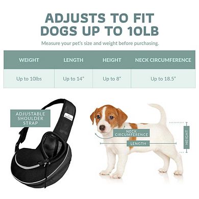 Expandable Sling Bag - Front Shoulder Pet Carrier For Small Dog, Cat And Puppy