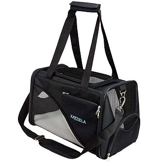 Katziela Safari Sleeper Pet Carrier - Comfortable - Airline Approved for Dogs and Cats Black Pack 1