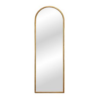 Parisloft Arched Metal Wall Mirror for Bedroom, Living Room, Antique Gold, 47.625" H