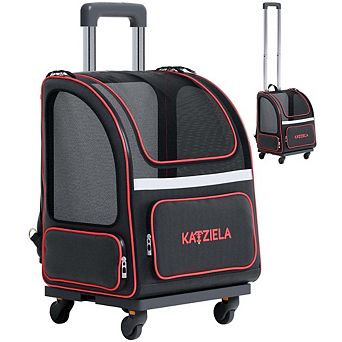 Hybrid Adventurer Pet Backpack With Removable Wheels And Telescopic Handle