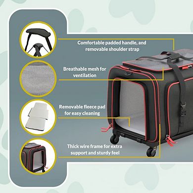 Katziela Rolling Rover Airline Compliant Expandable Wheeled Pet Carrier