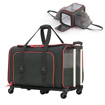 Katziela Rolling Rover Airline Compliant Expandable Wheeled Pet Carrier