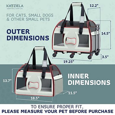Bone Cruiser Pet Carrier With Removable Wheels And Telescopic Handle