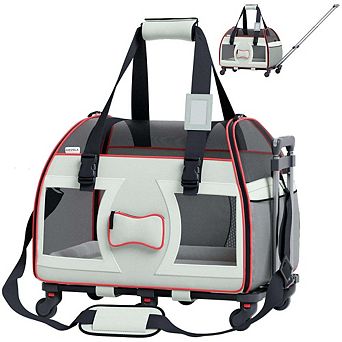 Bone Cruiser Pet Carrier With Removable Wheels And Telescopic Handle