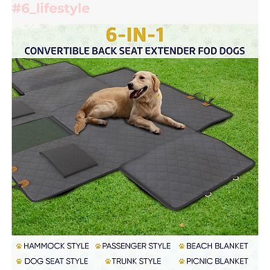 Large Seat Guard Waterproof Back Seat Extended Cover With Mesh Window Storage Pockets