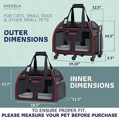 Luxury Lorry Pet Carrier With Removable Wheels And Telescopic Handle
