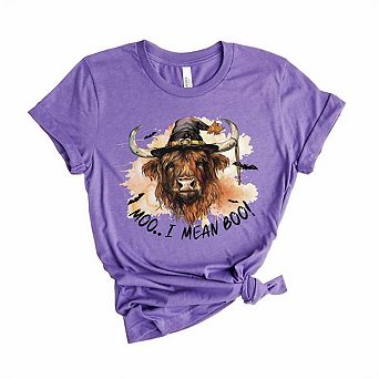 I Mean Boo Longhorn Cow Short Sleeve Graphic Tee