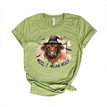 I Mean Boo Longhorn Cow Short Sleeve Graphic Tee