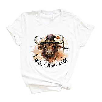 I Mean Boo Longhorn Cow Short Sleeve Graphic Tee