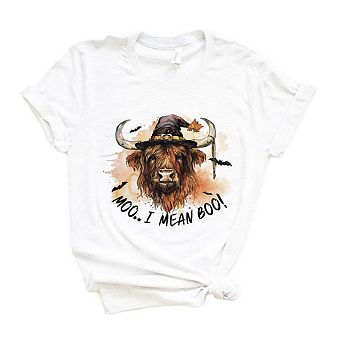 I Mean Boo Longhorn Cow Short Sleeve Graphic Tee