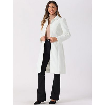 Collar Coat For Women s Buttons Long Sleeve Pockets A line Casual Long Winter Coats