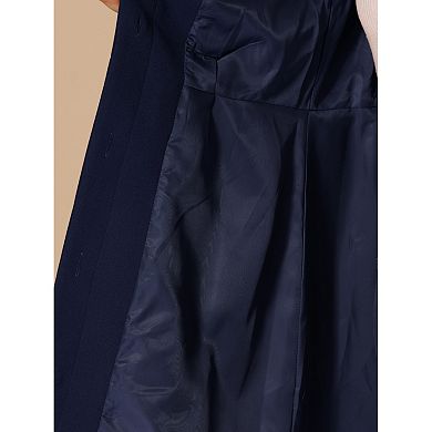Collar Coat for Women's Buttons Long Sleeve Pockets A-Line Casual Long Winter Coats