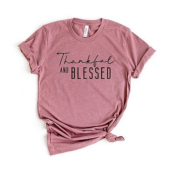 Thankful And Blessed Short Sleeve Graphic Tee