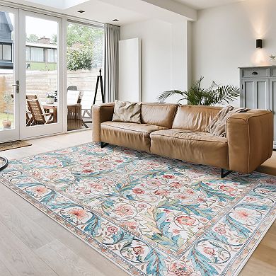 Gertmenian Crystal Print Altair Transitional Floral Runner or Area Rug