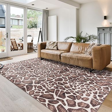 Gertmenian Crystal Print Gavin Modern Animal Print Giraffe Runner or Area Rug