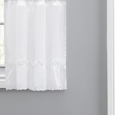 Preparedlyn Ruffled Victorian 1.5" Rod Pocket Window Curtain Tiers White