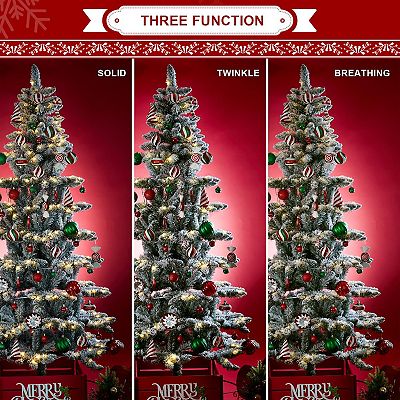 Holiday time pre lit flocked christmas tree sales