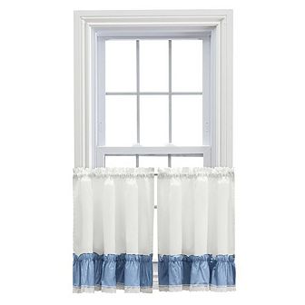 Preparedlyn Ruffled Victorian 1.5" Rod Pocket Window Curtain Tiers Slate