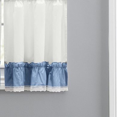 Preparedlyn Ruffled Victorian 1.5" Rod Pocket Window Curtain Tiers Slate
