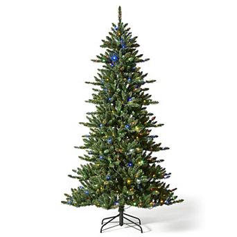 Glitzhome 7.5ft Pre-lit Remote Slim Fir Christmas Tree With 400 Led Lights, 9 Modes