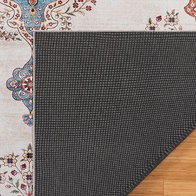Gertmenian Crystal Print Dainty Medallion Traditional Oriental Multi Runner or Area Rug