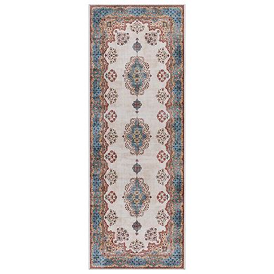 Gertmenian Crystal Print Dainty Medallion Traditional Oriental Multi Runner or Area Rug