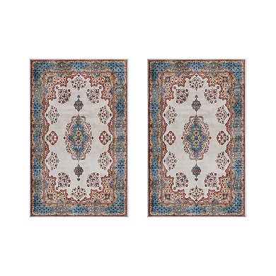 Gertmenian Crystal Print Dainty Medallion Traditional Oriental Multi Runner or Area Rug