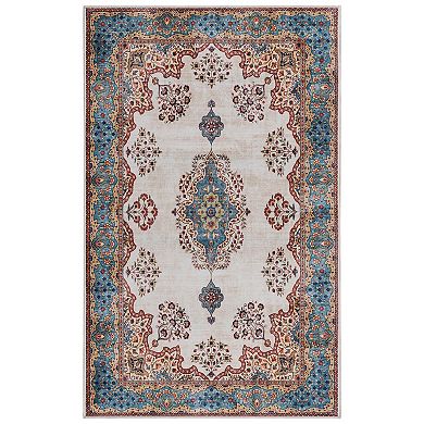 Gertmenian Crystal Print Dainty Medallion Traditional Oriental Multi Runner or Area Rug