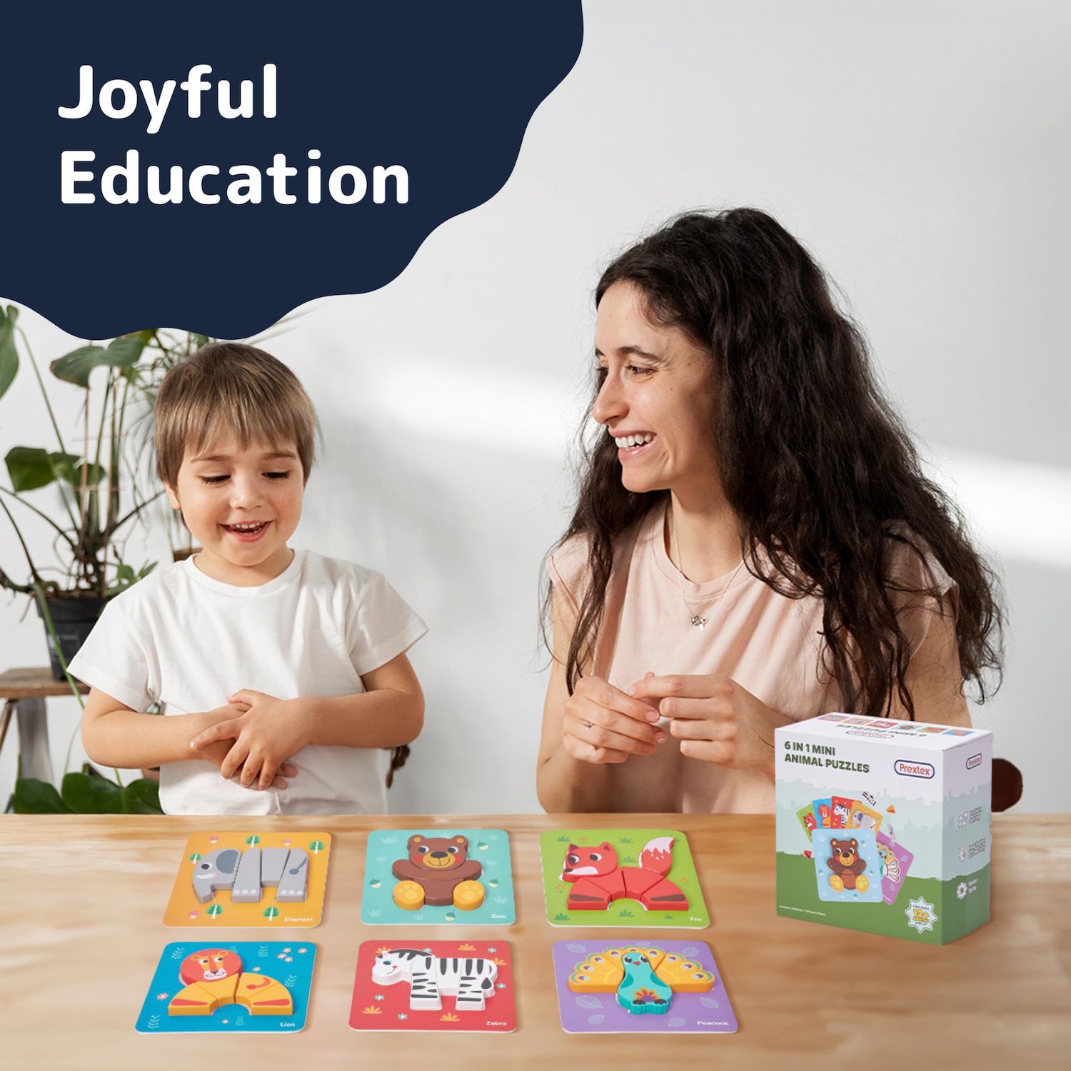 Prextex Wooden Matching Puzzle For Kids- 33 Piece Wooden