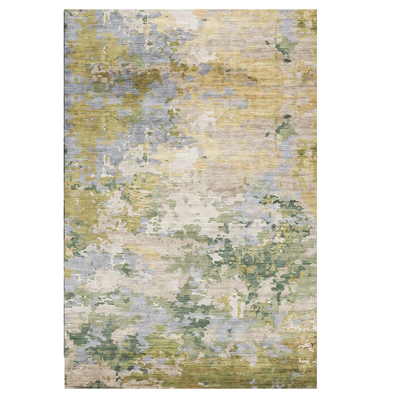crystal print kaori modern abstract green area rug  2x6