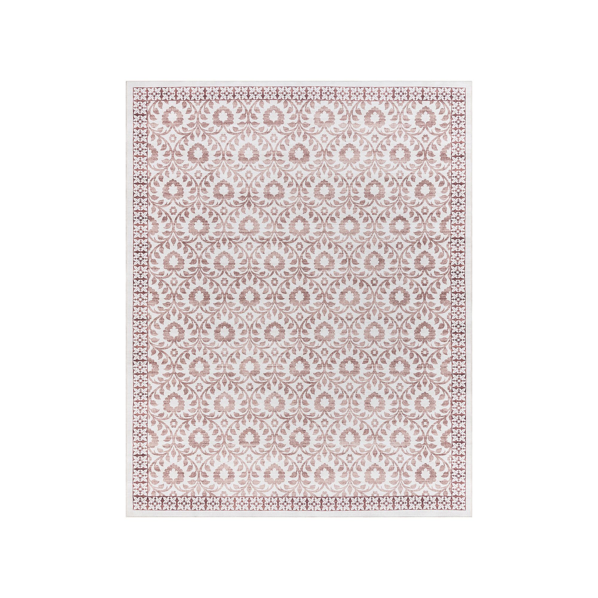 Gertmenian Crystal Print Esme Rustic Floral Runner or Area Rug, Ivory