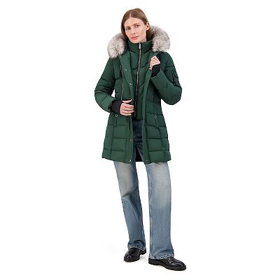 Nautica faux fur bib puffer jacket online