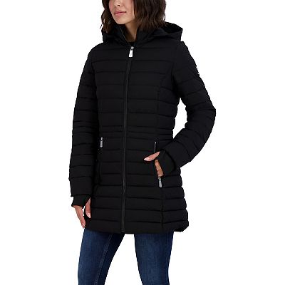 Nautica Women s Puffer Jacket with Removable Hood True Black XL Shop Summer Styles