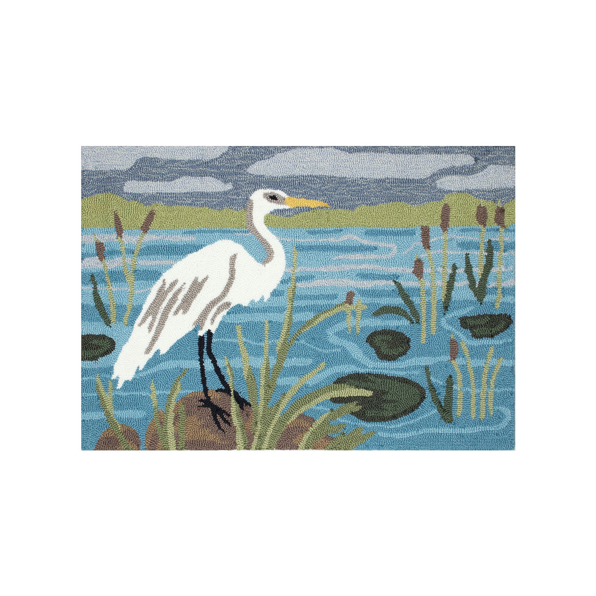 Liora Manne Frontporch Egret Indoor / Outdoor Area Rug, Blue